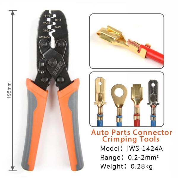 Tang IWS1424A DR1 PAPER CRIMPING PARA Molex Delphi Amp Tyco Terminais Crimper Terminal Automotivo Ferramenta de Crusão de Crimpagem