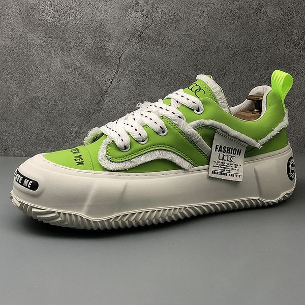 Abito in stile italiano Scarpe da festa di nozze Bianco Sneaker casual traspirante e resistente all'usura Comodo Mocassini da passeggio per il tempo libero da lavoro con fondo spesso U70