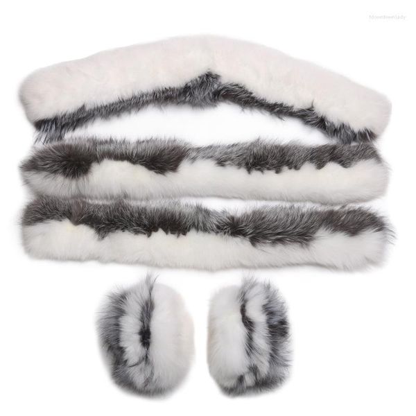 Sciarpe LaVelache Collo in vera pelliccia Polsini Grande procione naturale Moda invernale