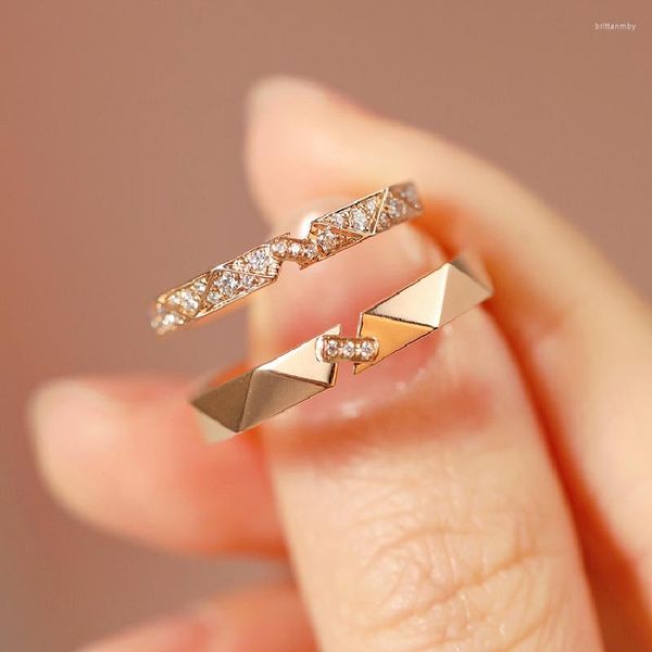Ringos de cluster S925 Silver Casal Gold Ring for Woman Adolesce