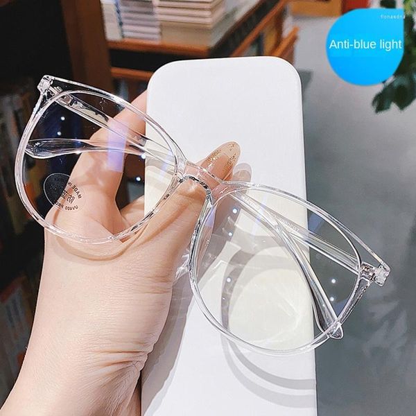 Sonnenbrille TransparentRetroEyeglassFrameFashion Net Red Plain Face Frame Mirror Round Large Anti Blue Light Flat Tide