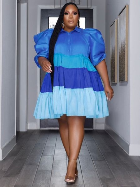 Plus Size Kleider 5XL Plus Size Kleider für Frauen Sommer Puffärmel Lose Abend Geburtstagsfeier Kleider Chic Afrikanisches Kleid Robe Vestidos 230506