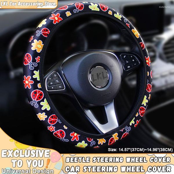 Coprivolanti per auto 38CM Scarabeo universale Fiore a cinque stelle Protezione resistente all'usura multicolore Accessori auto Interni