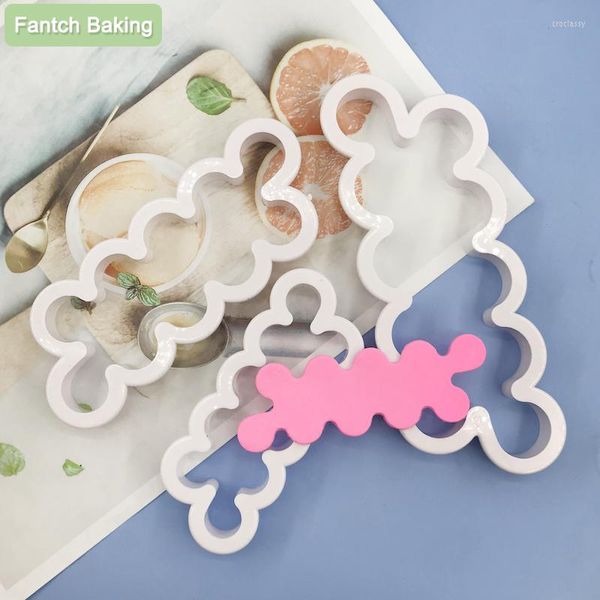 Stampi da forno Geometria Modello Taglierina Stampo Mano Fondente Rosa Fare Biscotti Pasticceria Presse Stampo in plastica Torta Fiore Strumento per decorare il pane