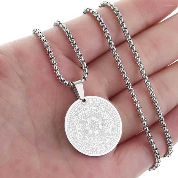 Colares pendentes qiamni o deus verdadeiro colar colar de aço inoxidável sigil ameth gargantilha jóias de presente de aniversário collier