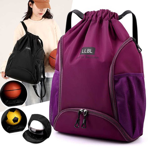 Bolsas esportivas Sports Backpack Men's Travel Handbag Basketball Treinamento de futebol drawtring big rucksack ombro masculino Bolsas de ginástica feminina feminina G230506