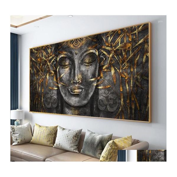 Gemälde Abstrakter Buddhismus Poster und Drucke Wandkunst Leinwand Malerei Buddhistische Bilder für Wohnzimmer Home Buddha Dekoration Dro Dh1Xp