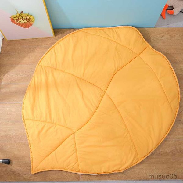 Teppiche Spielmatten Solider Kinderteppich 98 * 98 cm Blattform Wohnkultur Babyspiel Patchwork Mädchen Decke Stil Teppich 3 cm Verdicken Matte Zimmer Neu