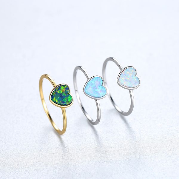 2023 novo francês Opal Heart Ring Ring Women Moda Marca de luxo Gems S925 Silver Ring Charm Sexy Feminino Ring Ring Wedding Jewelry Jewelry