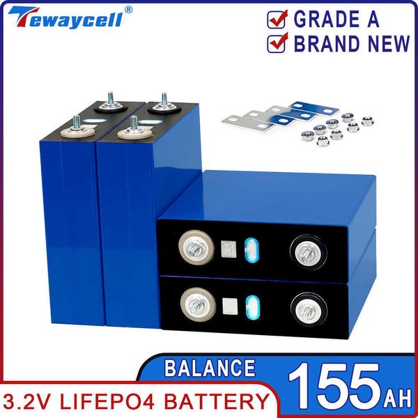 3.2V 155AH LIFEPO4 Pil Lityum Demir Fosfat 156AH Hücreler Şarj Edilebilir Prizmatik Güç RV PV Tekne Sistemi AB ABD Vergi Ücretsiz