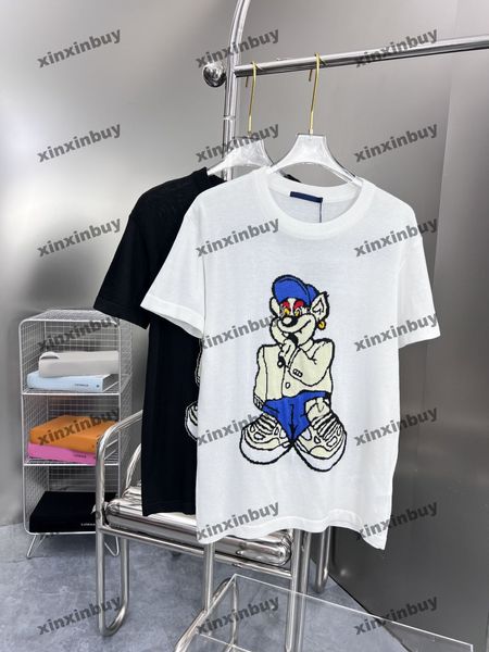 Xinxinbuy Men Designer Tee camiseta 23SS Knit