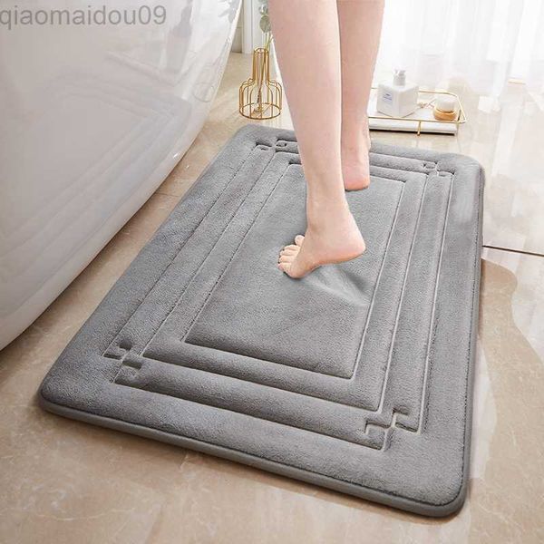 Banho tapetes de banho Memória Banho de banho Tapete de água Absorção de água Non Slip Banheiro Ranta macia Espalhar a cozinha da sala de estar Tapetes de chão para casa AA230506