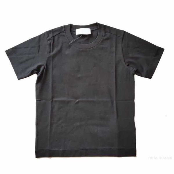 Camisetas masculinas de algodão 100% algodão espesso de barril de malha redonda 21SS 20147 Camiseta de mangas curtas para unissex Bottoming Shirtambz