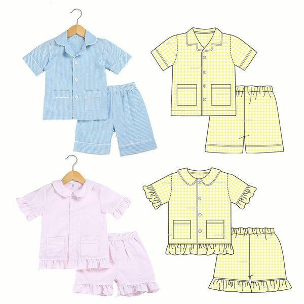 Наборы одежды Оптовая детская одежда Тартан фланелевая малыша Пижамы соответствуют семейным детям мальчик девочка рождественская пижама 230506