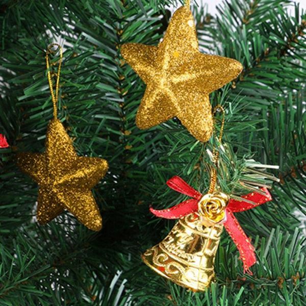 Decorazioni natalizie 1 scatola di ornamenti appesi tutti con cordino in PVC Palline fatte a mano dai colori vivaci per accessori per feste di Natale