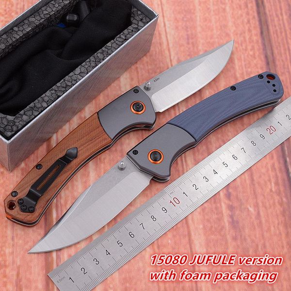 Messen Jufule Новый 15080 алюминий G10 / Деревянная ручка Mark S30V Blade Медные шайбы