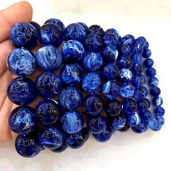 Strang Blue Honey Single Circle Round Bead Wax Armband 108 Buddha Beads Fashion Amber Herren Damen High-End-Geschenk