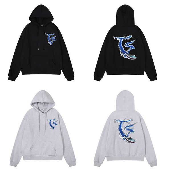 Tasarımcı Giyim Erkek Tişörtü Hoodie trapstar Sonbahar/Kış Yeni Kazak Hızlı Tekne Sörf Baskılı Saf Pamuk Peluş Erkek Kadın Hoodie Eşofman Üstleri