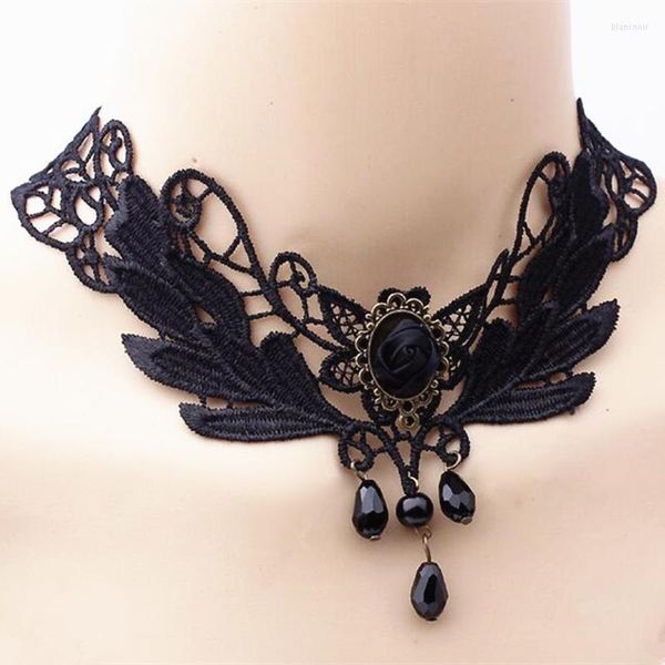 Halsband Vintage Blume Flügel Halskette Hohle Spitze Halskette Gothic Rose Modeschmuck Großhandel