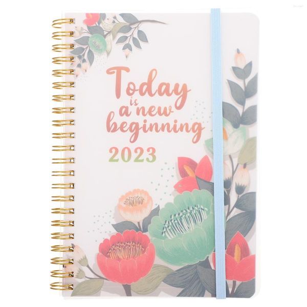 Cadernos em espiral no livro de compromisso 2023 Planejador Agenda do Bloco de Agenda Agenda Os alunos