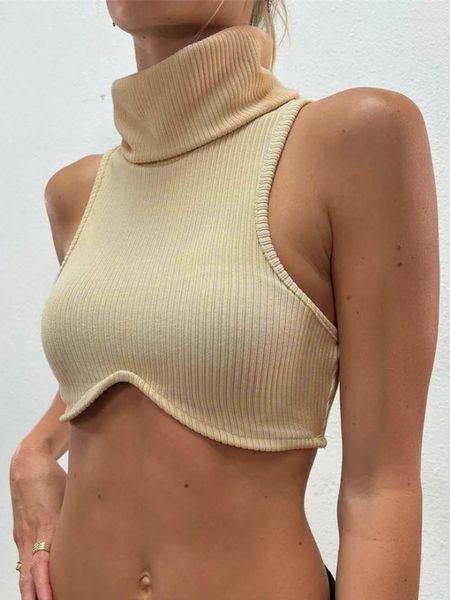 Kadın Tankları Y2K Streetwear kolsuz yelek seksi beyaz tank üstü kadın ince fit yaz üstleri 2023 moda katı balıkçıl mahsulü