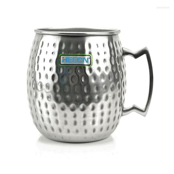 Canecas GRÁTIS ENVIO HEECN 500ml Tankard Aço inoxidável caneca de cerveja de parede única de parede /café com boa qualidade