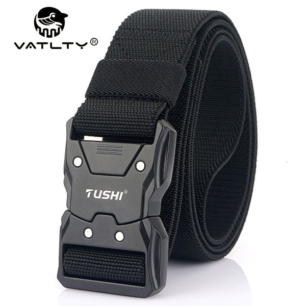 Ремни vatlty Unisex Elastic Belt Hard Alloy Quick Release Buckle Tough Retace Nylon's Men's Men's военный тактический пояс аксессуары 230506