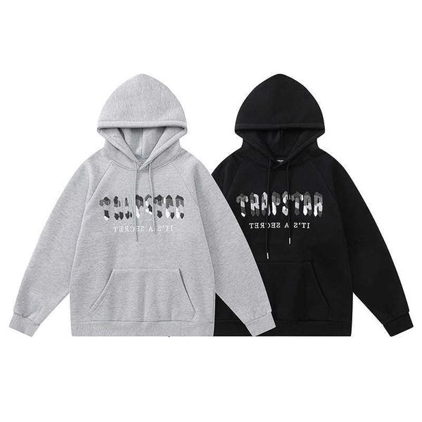 Tasarımcı Giyim Erkek Tişörtü Hoodie Trapstar Kamuflaj Havlu İşlemeli Peluş Kazak Pantolon Sonbahar Kış Sıcaklığı Gevşek Uydurma Kazak Üst Pantolon için Set