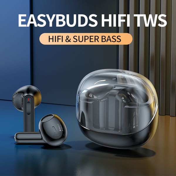 Nuove cuffie wireless semi-in-ear TWS Bluetooth con guscio trasparente Mini Space Capsule