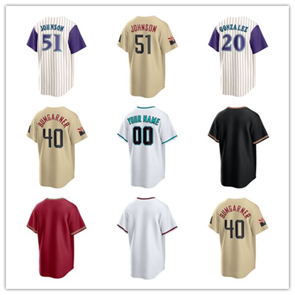 Arizona Custom Diamondbacks Baseball Trikots 51 Randy Johnson 16 Tucker Barnhart 14 Gabriel Moreno 28 Eugenio Suarez 4 Ketel Marte 3 Joc Pederson