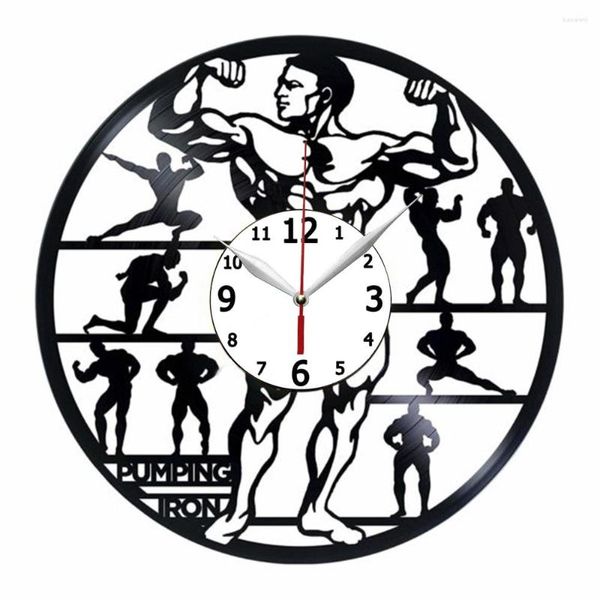 Relógios de parede ginástica bodybuilding ornament Relógio Relógio fantástico para presente de presente de sala de estar Decoração de casa Timer de quartzo