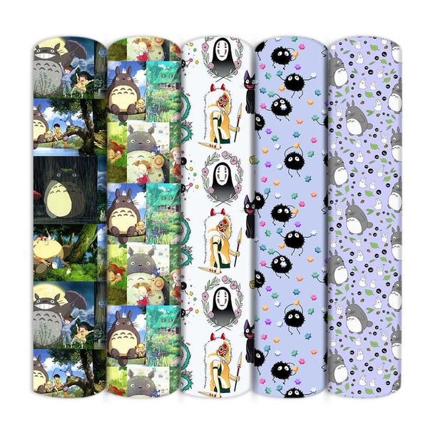 Stoff Japanischer Polyester-Baumwollstoff aus reiner Baumwolle Totoro-Druck zum Färben von Heimtextilien Kinderkleiderherstellung Weicher Gewebestoff 50 x 145 cm Produkt P230506