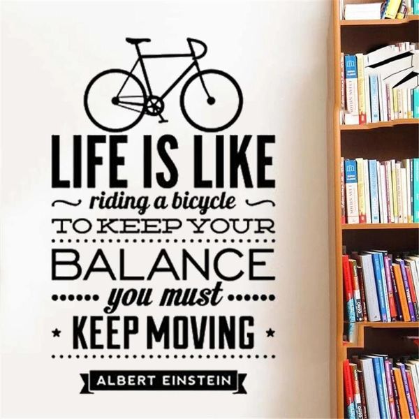 Wandaufkleber Life Is Like Riding A Bicycle To Keep Your Balance Quote For Baby Girl Room Decor Livingroom Decals DW20319