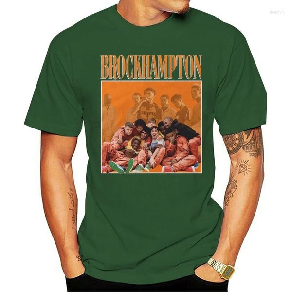 Magliette da uomo brockhampton anni '90 di maglietta nera vintage unisex camicia da uomo