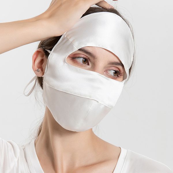 Ice Silk Sonnenschutz-Gesichtsmaske Schlaf Atmungsaktive Vollschutzmasken Sommer Anti-Ultraviolett Seidiger Rauchschleier Für Frauen