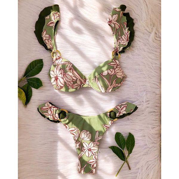 Momento de banho feminina sexy 2023 Biquíni Menas de banho feminino Push up Bikinis Set Prind Fleme Feminino Feminino de nadação para o maiô Byquini J230506