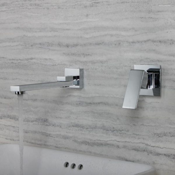 Rubinetti per lavabo bagno SKOWLL Rubinetto per vasca Miscelatore monocomando per montaggio a parete Bocca oscillante Vasca da bagno Vanity Chrome HG-1310