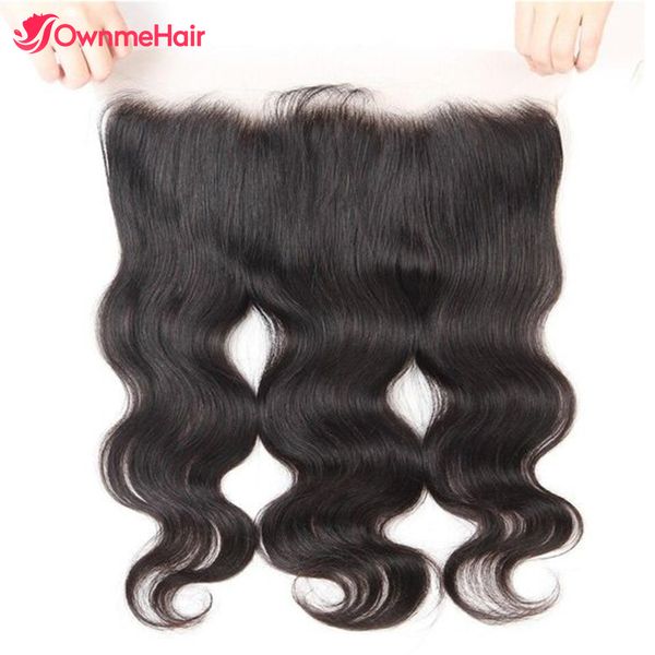 Hair Body Wave Lace Frontal 13x4 Humano peruano transparente 4x4 5x5 Fechamento pré -traçado com bebê 230505