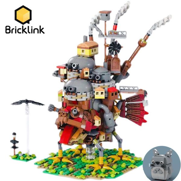 Blocks Bricklink Ideas City House Movie Japan Anime Howl Moving Castle Expert Architecture Modular Building Toys For Children 230506