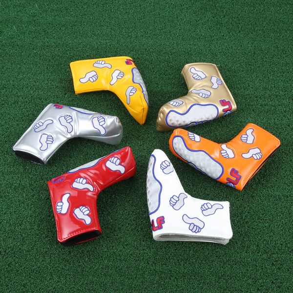 Club Heads gohantee Simple Thumb Design PU Leather Golf Blade Putter Headcover Club Copricapo Borsa protettiva con 6 colori magnetici 230505