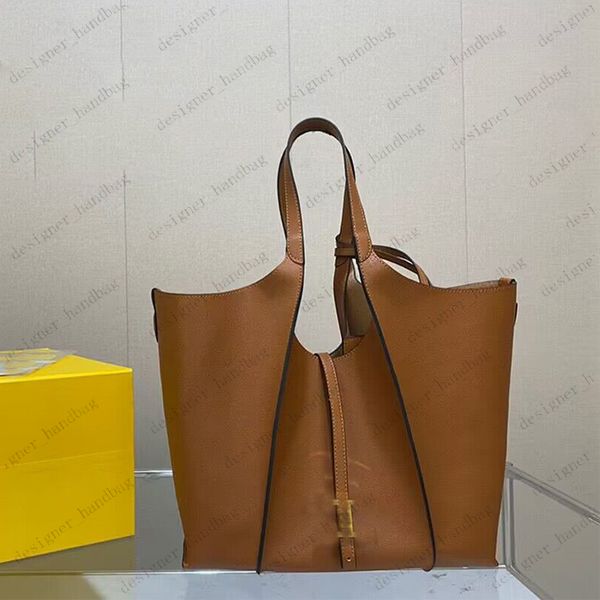 Luxury The Tote Bag Borse firmate in pelle Borse a tracolla per le donne Borse Totes senza tempo Borsa frizione Shopping Moda Borsa in vera pelle Borsa gialla