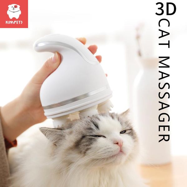 Toelettatura KIMPETS Massaggio elettrico Massaggiatore automatico per gatti Ricarica USB Dispositivo per graffiare cani domestici Pettine per capelli con tocco di zampa piccola Forniture per animali domestici