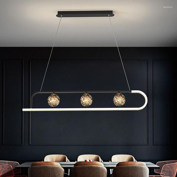 Lâmpadas pendentes Luzes modernas de estilo europeu Black Gypophila para sala de estar quarto El Hall Lighting Home Indoor