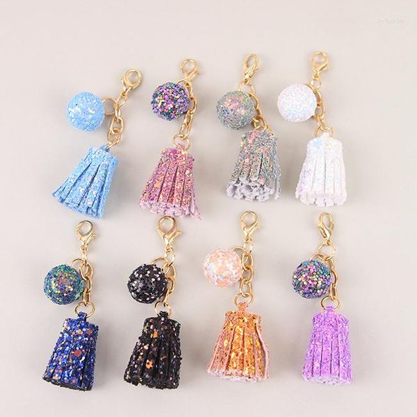 Portachiavi Nappa laser Accessori per telefoni Portachiavi fai da te Ciondolo pendente Portachiavi a sfera Pom Bag Charm