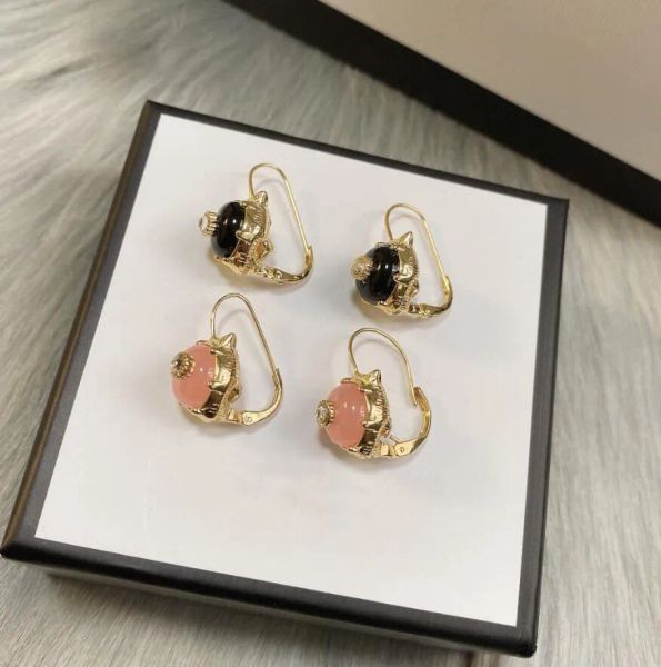 Chic Designer Orecchino a cerchio in oro aretes materiale superiore in ottone con francobolli Orecchini pendenti a goccia Eardrop per regalo di gioielli da donna per la festa nuziale delle donne con scatola