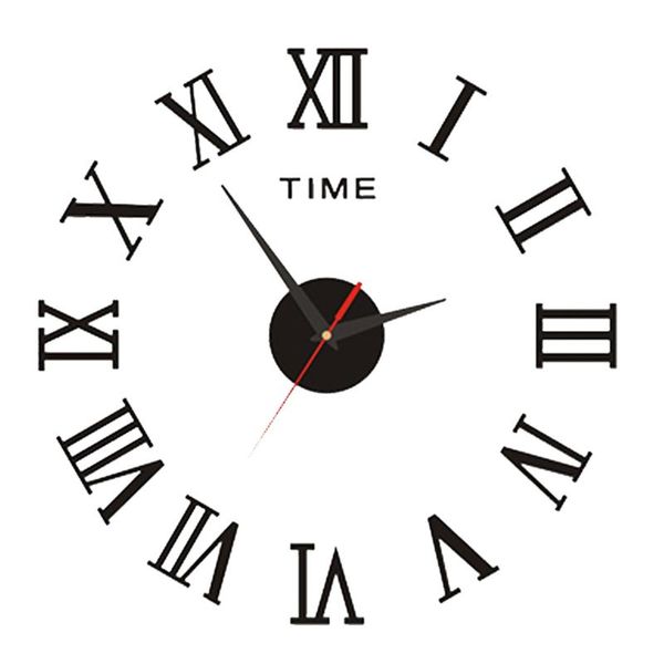Numero di orologi da parete Orologio in acrilico fai-da-te Orologio silenzioso senza punzoni Design moderno Adesivi per specchi Soggiorno Decorazioni per la casaOrologi da pareteParete