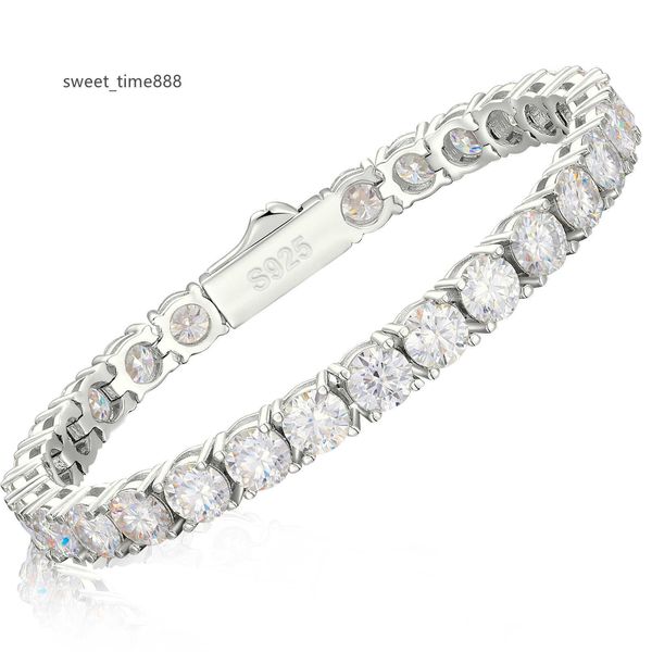 3mm-6mm 925 Sterling Silver VVS Moissanite Tennis Bracelelet Pass Diamond Test Free Gree Bling's Fine Jewelry for Women 3800