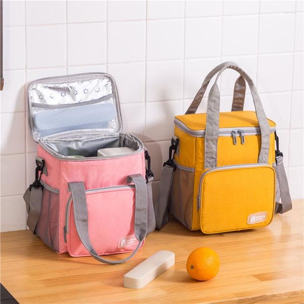 Borse per la conservazione Grande borsa per il pranzo con isolamento termico Bento Box Fashion Contenitore per alimenti tenuto in mano Organizzatore borsa termica portatile