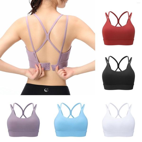 Reggiseno sportivo fitness da corsa per yoga da corsa integrato ad alta resistenza integrato sexy di grandi dimensioni con coppe