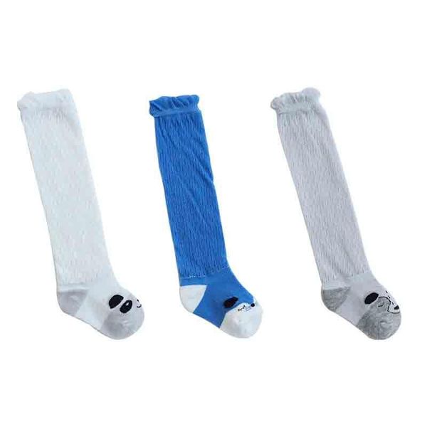 Footies 3 pares/lote de verão malha de verão meias de algodão calça de bebê joelho para crianças respiráveis ​​de 0 a 4 anos de idade